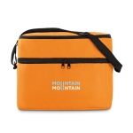Bolsa térmica corporativa poliéster 600D con dos compartimentos Freeze color naranja vista principal segunda vista