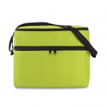 Bolsa térmica corporativa poliéster 600D con dos compartimentos Freeze color verde lima segunda vista