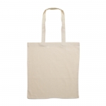 Bolsas baratas personalizadas de algodón de 140 g/m2 Eco Plus color beige tercera vista