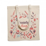 Bolsas baratas personalizadas de algodón de 140 g/m2 Eco Plus color beige vista principal tercera vista