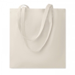 Bolsas baratas personalizadas de algodón de 140 g/m2 Eco Plus color beige cuarta vista