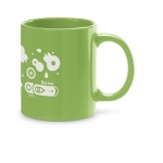 Tazas personalizadas en color de cerámica de 350ml Basic Colorful color verde claro imagen con logo
