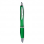 Bolígrafo de plástico barato acabado antideslizante tinta azul Color color verde transparente
