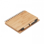 Libreta con boli y tapas de bambú A5 4