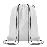 Mochila saco promocional de plástico reciclado Urban Recycled color blanco