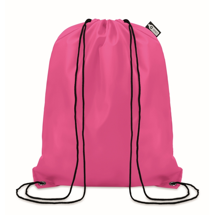 Mochila saco promocional de plástico reciclado Urban Recycled color fucsia