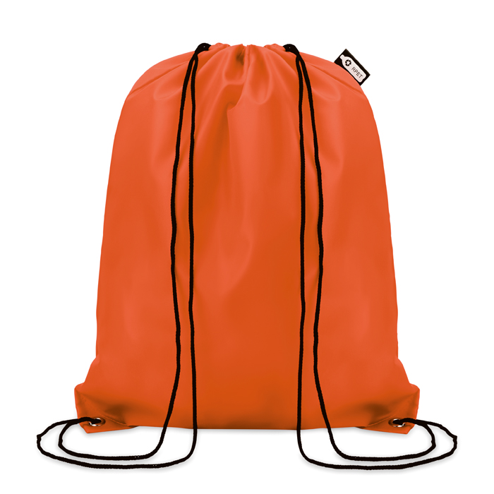Mochila saco promocional de plástico reciclado Urban Recycled color naranja