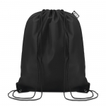 Mochila saco promocional de plástico reciclado Urban Recycled color negro
