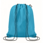 Mochila saco promocional de plástico reciclado Urban Recycled color turquesa