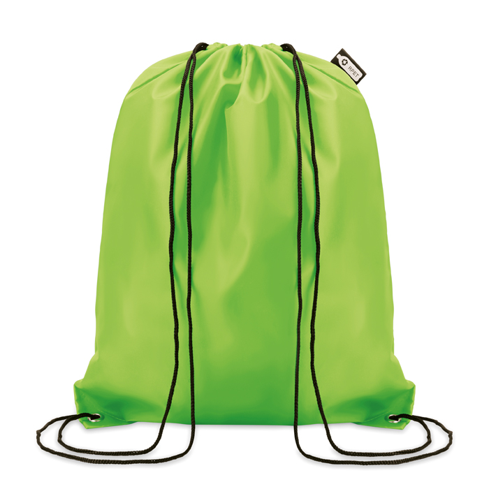 Mochila saco promocional de plástico reciclado Urban Recycled color verde lima