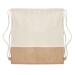 Mochila personalizada de algodón 160 g/m2 y yute Natural color beige segunda vista