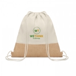Mochila personalizada de algodón 160 g/m2 y yute Natural color beige vista principal