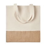 Bolsas de algodón con detalle de imitación yute 160 g/m2 Natural color beige