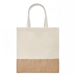 Bolsas de algodón con detalle de imitación yute 160 g/m2 Natural