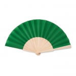 Abanicos personalizados baratos de madera y poliéster Woodster color verde