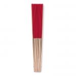 Abanicos personalizados baratos de madera y poliéster Woodster color rojo segunda vista