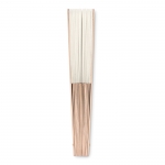 Abanicos personalizados baratos de madera y poliéster Woodster color beige segunda vista