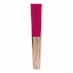 Abanicos personalizados baratos de madera y poliéster Woodster color fucsia segunda vista