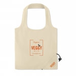 Bolsa plegable personalizada de algodón 105 g/m2 Strawberry Cotton color beige tercera vista principal