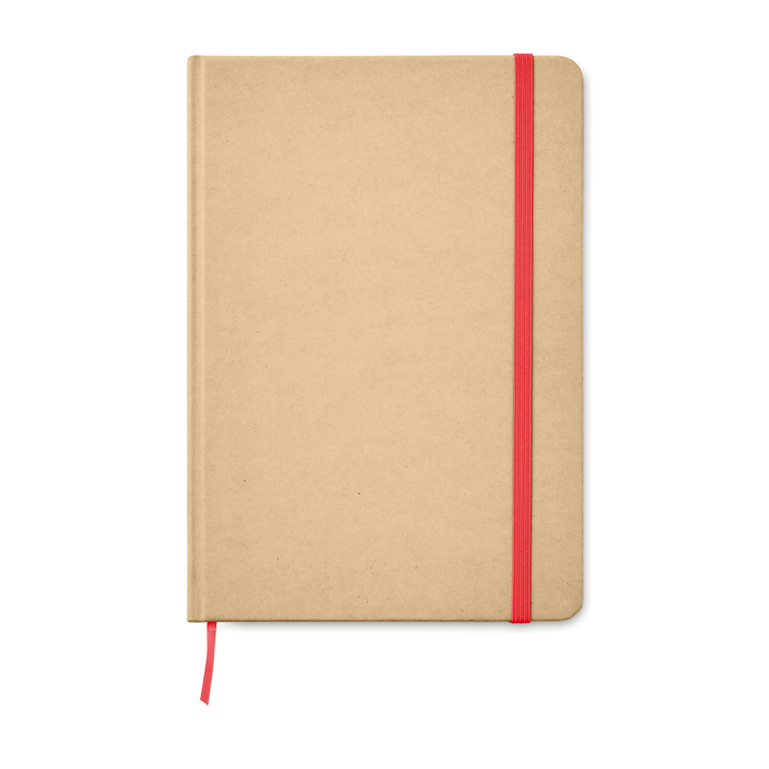Libreta personalizada reciclada con elástico A5 hojas a rayas EcoNote color rojo Libreta personalizada reciclada con elástico A5 hojas a rayas EcoNote color rojo