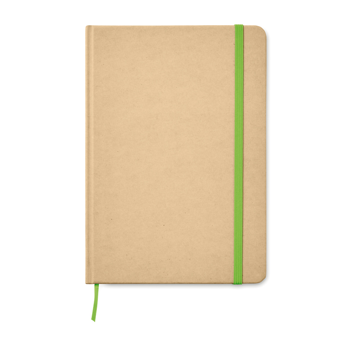 Libreta personalizada reciclada con elástico A5 hojas a rayas EcoNote color verde lima Libreta personalizada reciclada con elástico A5 hojas a rayas EcoNote color verde lima