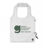 Bolsa plegable de plástico reciclado en color Strawberry RPET color blanco vista principal