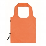 Bolsa plegable de plástico reciclado en color Strawberry RPET color naranja tercera vista