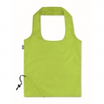 Bolsa plegable de plástico reciclado en color Strawberry RPET color verde lima tercera vista