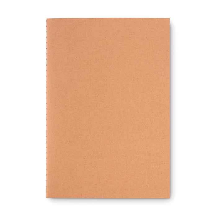 Bloc de notas reciclado con tapas de cartón A5 hojas lisas Eco Stiched color beige segunda vista Bloc de notas reciclado con tapas de cartón A5 hojas lisas Eco Stiched color beige segunda vista