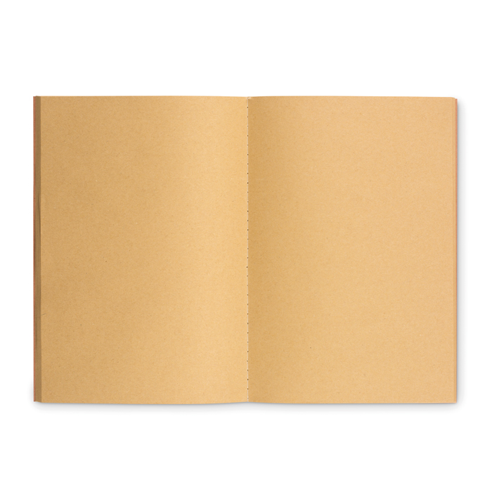 Bloc de notas reciclado con tapas de cartón A5 hojas lisas Eco Stiched color beige tercera vista Bloc de notas reciclado con tapas de cartón A5 hojas lisas Eco Stiched color beige tercera vista