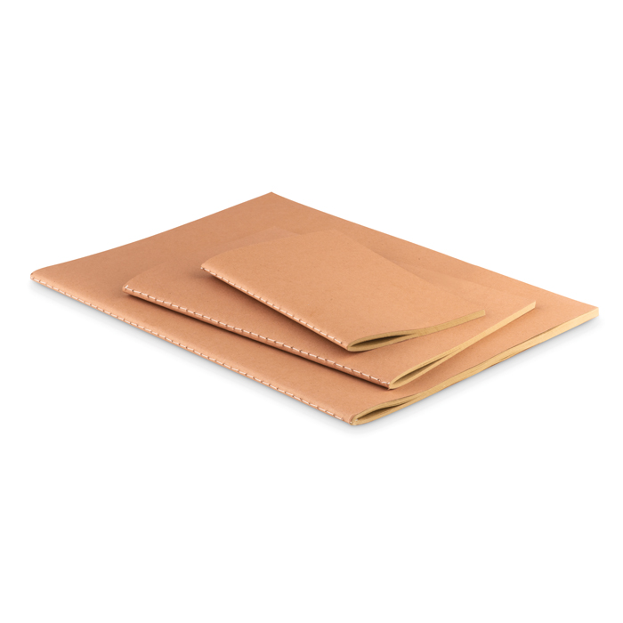 Bloc de notas reciclado con tapas de cartón A5 hojas lisas Eco Stiched color beige quinta vista Bloc de notas reciclado con tapas de cartón A5 hojas lisas Eco Stiched color beige quinta vista