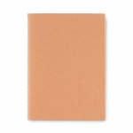 Bloc de notas reciclado con tapas de cartón A6 hojas lisas color beige segunda vista