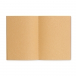 Bloc de notas reciclado con tapas de cartón A6 hojas lisas color beige tercera vista