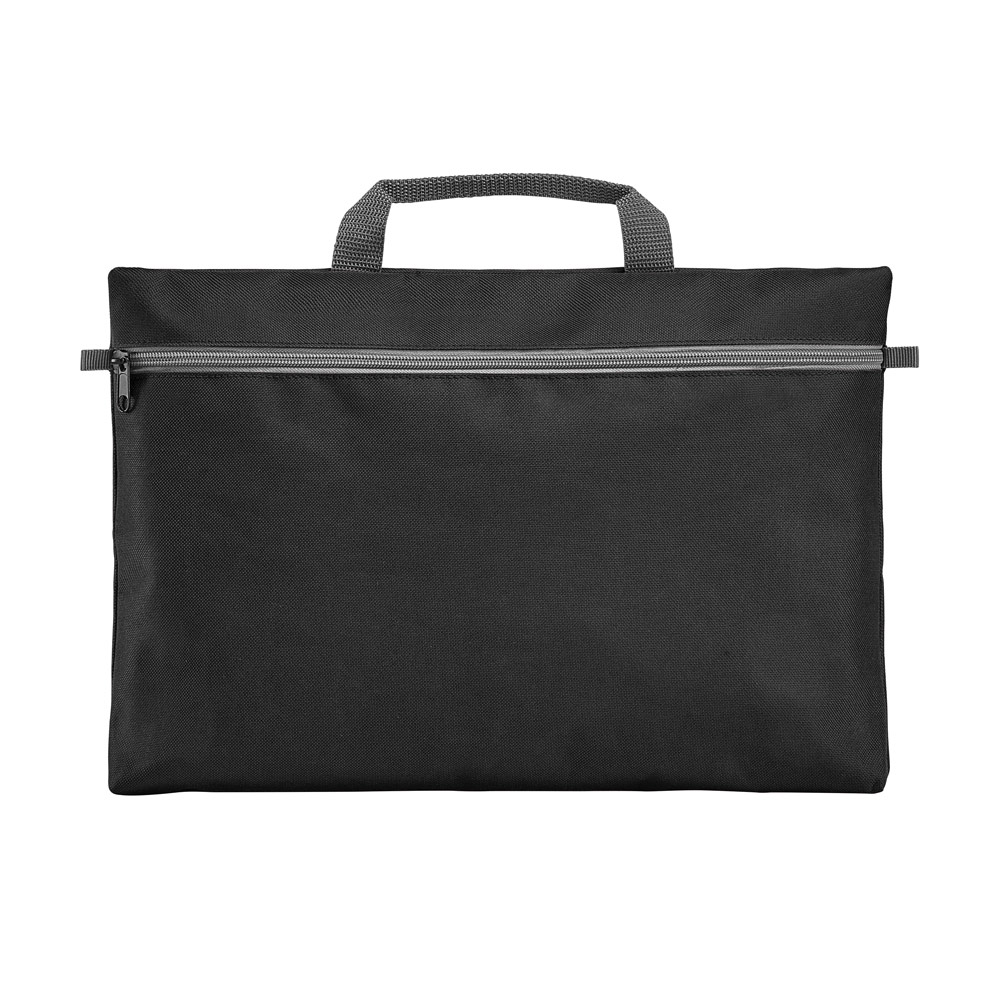 Bolsa portadocumentos personalizada barata de poliéster 600D Basic color negro primera vista