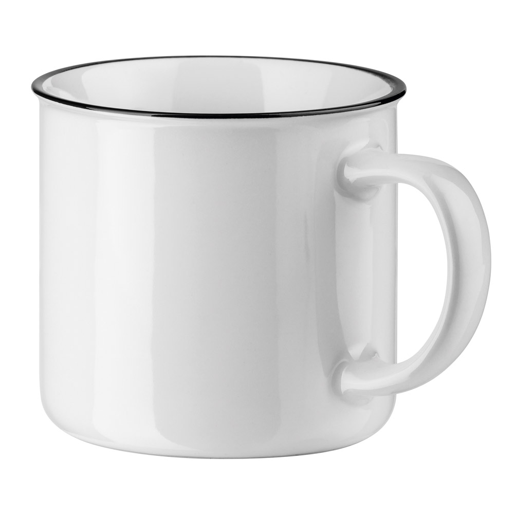 Taza de cerámica vintage blanca de 340ml White Vintage color blanco Taza de cerámica vintage blanca de 340ml White Vintage color blanco