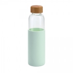 Botella de cristal con funda de silicona color verde claro 3