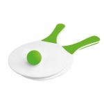 Set de tenis para playa con 2 raquetas de madera y 1 bola color verde claro