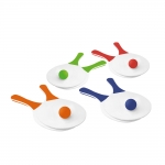 Set de tenis para playa con 2 raquetas de madera y 1 bola varios colores