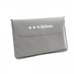 Almohadilla inflable de viaje personalizada con logo Basic Style color gris en funda con logo