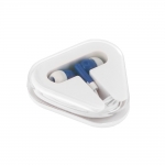 Auriculares promocionales con cable en estuche triangular Bass color azul