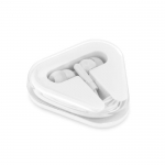 Auriculares promocionales con cable en estuche triangular Bass color blanco