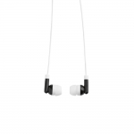 Auriculares promocionales con cable en estuche triangular Bass color negro tercera vista