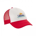 Gorra promocional estilo trucker para impresión a todo color MidTown color rojo imagen con logo
