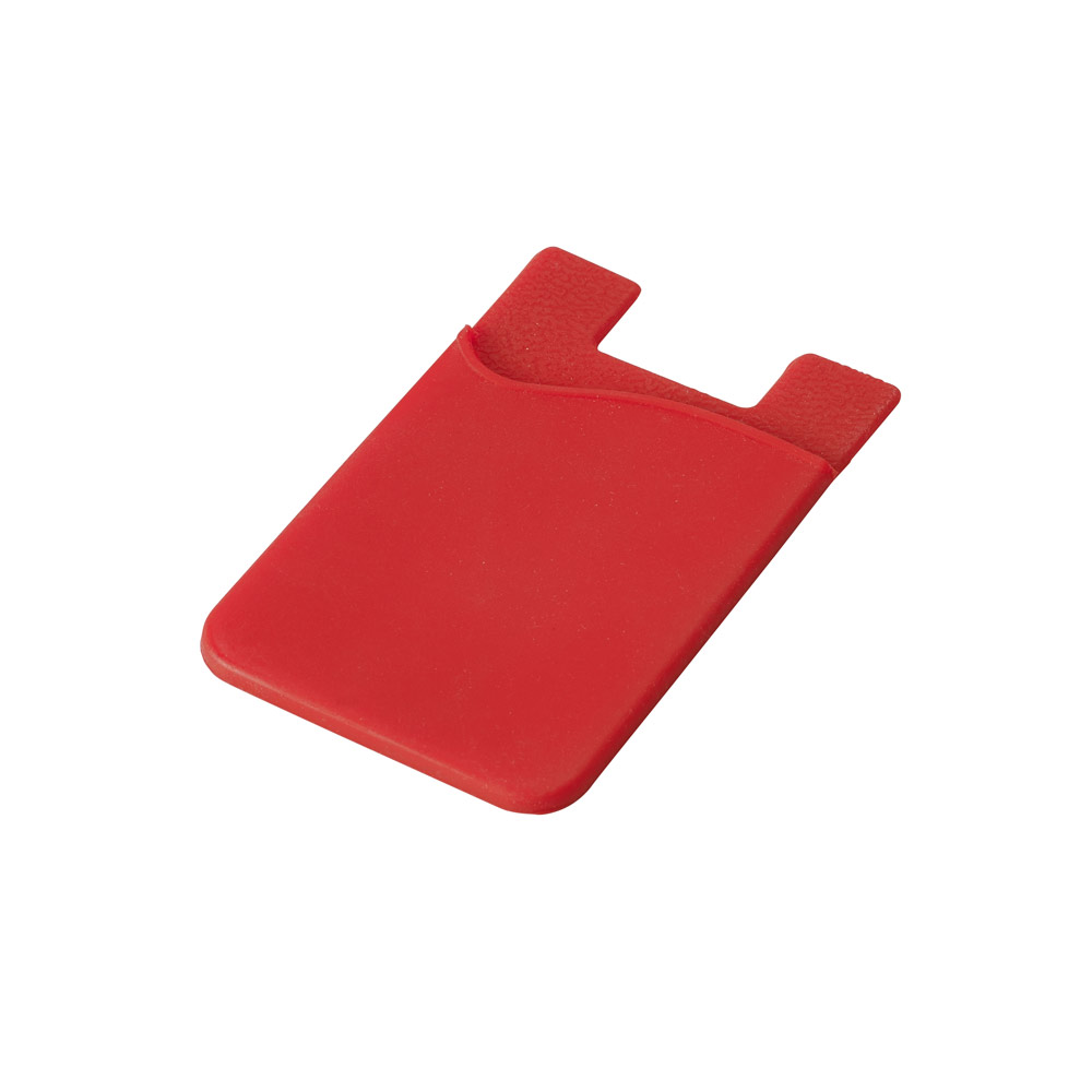 Tarjeteros personalizados de silicona con cinta adhesiva SilconCase color rojo