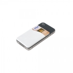 Tarjeteros personalizados de silicona con cinta adhesiva SilconCase color blanco tercera vista