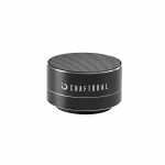 Elegante altavoz bluetooth para publicidad de aluminio AluSound color negro imagen con logo