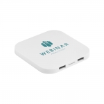 Cargador wireless para móvil de diseño cuadrado ChargePad color blanco imagen con logo
