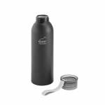 Botella de aluminio antifugas con asa de silicona 660ml Alu Cool color negro imagen con logo 4
