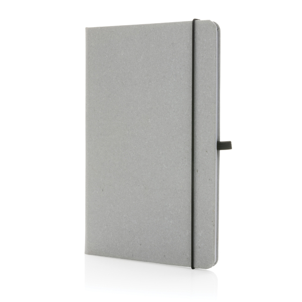 Libreta de piel reciclada A5 hojas a rayas Recycled Leather color gris claro