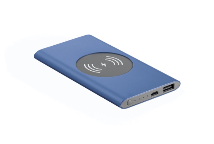 Cargador inalámbrico y powerbank de 4.000 mAh Powercard Chargepad color azul Cargador inalámbrico y powerbank de 4.000 mAh Powercard Chargepad color azul